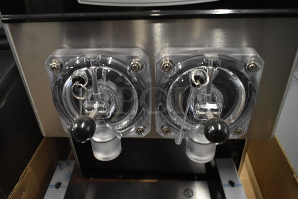 BRAND NEW SCRATCH AND DENT! FBD FBD 772 Stainless Steel Commercial Countertop 2 Flavor Frozen Beverage Machine. 208-230 Volts.  - Image 7 of 10