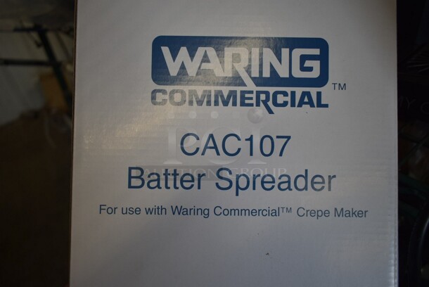 BRAND NEW SCRATCH AND DENT! Waring WSC165BX Stainless Steel Commercial 16" Round Crepe Maker w/ Crepe Spatula and Batter Spreader. 208/240 Volts, 1 Phase.  - Image 5 of 11