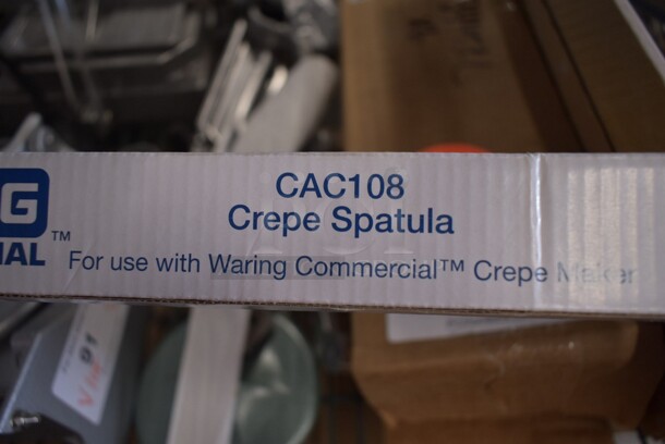 BRAND NEW SCRATCH AND DENT! Waring WSC165BX Stainless Steel Commercial 16" Round Crepe Maker w/ Crepe Spatula and Batter Spreader. 208/240 Volts, 1 Phase.  - Image 7 of 11