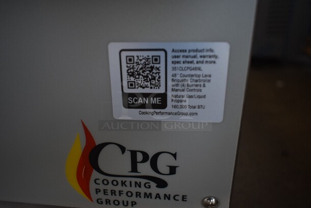 BRAND NEW SCRATCH AND DENT! 2023 Cooking Performance Group CPG 351CLCPG48NL Stainless Steel Commercial Countertop Gas Lava Briquette Charbroiler. 160,000 BTU - Image 10 of 11