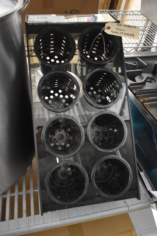 BRAND NEW SCRATCH AND DENT! Vollrath CTFWH-8B 922CTFWH8B Black Countertop 8-Cylinder Flatware Organizer with Black Perforated Cylinders - Image 2 of 5