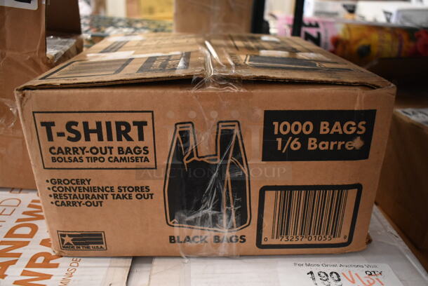 5 BRAND NEW SCRATCH AND DENT! Items Including 2 Choice 612W85 18"x18" Insulated Sandwich Wrap Sheets, Tshirt Carry Out Bags, 804BG-BK 3.25"x6.5" BestGua Handle Holder, and Stack of Tan Poly Bowls. 5 Times Your Bid!  - Image 6 of 8