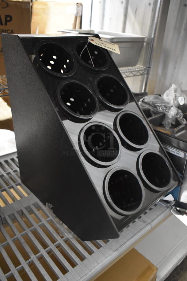 BRAND NEW SCRATCH AND DENT! Vollrath CTFWH-8B 922CTFWH8B Black Countertop 8-Cylinder Flatware Organizer with Black Perforated Cylinders - Image 3 of 5