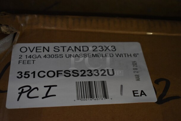 BRAND NEW SCRATCH AND DENT! Cooking Performance Group SCOS-2332 351COFSS2332U 31 1/2" x 22 13/16" x 23 5/8" Countertop Full Size Oven Stand for COF-T4-M and COF-D4-M - Image 3 of 3
