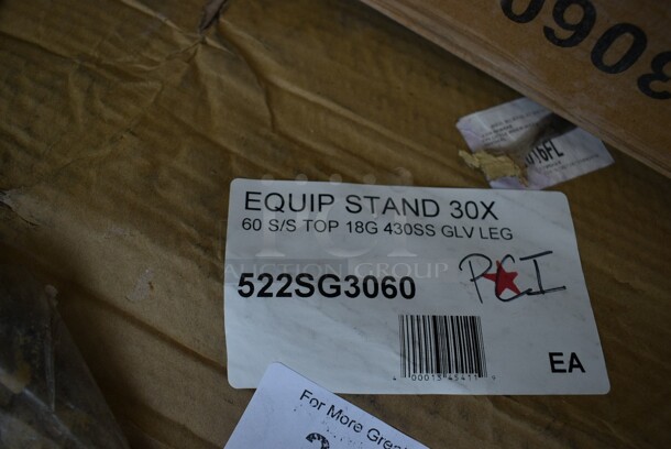 BRAND NEW SCRATCH AND DENT! Steelton 522SG3060 30" x 60" 18-Gauge Stainless Steel Equipment Stand with Undershelf and Galvanized Legs - Image 2 of 2