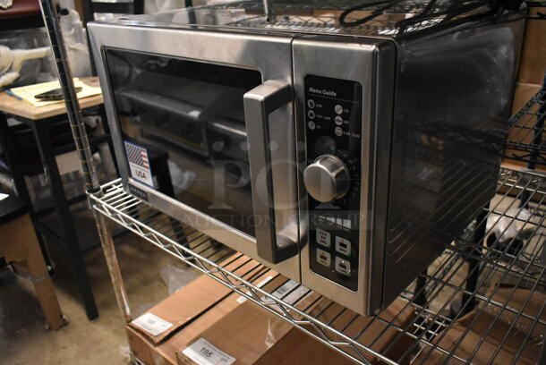 BRAND NEW SCRATCH AND DENT! 2023 Amana RCS10DSE Stainless Steel Commercial Countertop Microwave Oven. 120 Volts, 1 Phase.  - Image 4 of 6