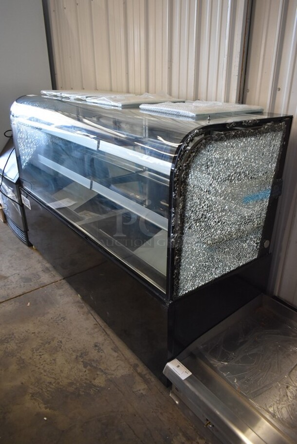 BRAND NEW SCRATCH AND DENT! Avantco 193BCD72B Metal Commercial Floor Style Deli Display Case Merchandiser on Commercial Casters. Side Glass Panes are Damaged. 110-120 Volts, 1 Phase. Tested and Powers On But Does Not Get Cold - Image 3 of 10