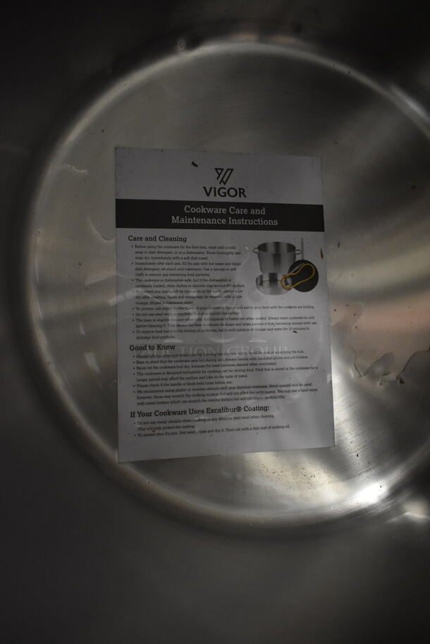 BRAND NEW SCRATCH AND DENT! Vigor Stainless Steel Stock Pot w/ Lid.  - Image 6 of 6