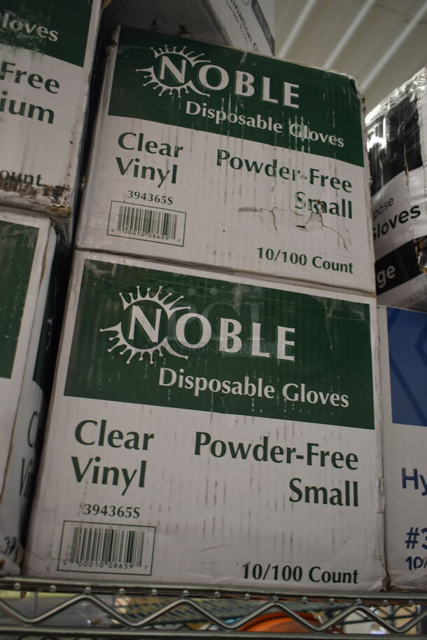 11 BRAND NEW SCRATCH AND DENT! Boxes of Noble Disposable Gloves Including 2 394365L Large, 2 394365XL X Large, 2 394365M Medium, 2 394365S Small, 394325M Medium, Black Hybrid Large, Nitrile Large. 11 Times Your Bid!   - Image 5 of 7