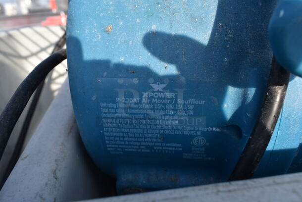 White Poly Bin w/ Blue Floor Fan Air Mover - Image 4 of 4