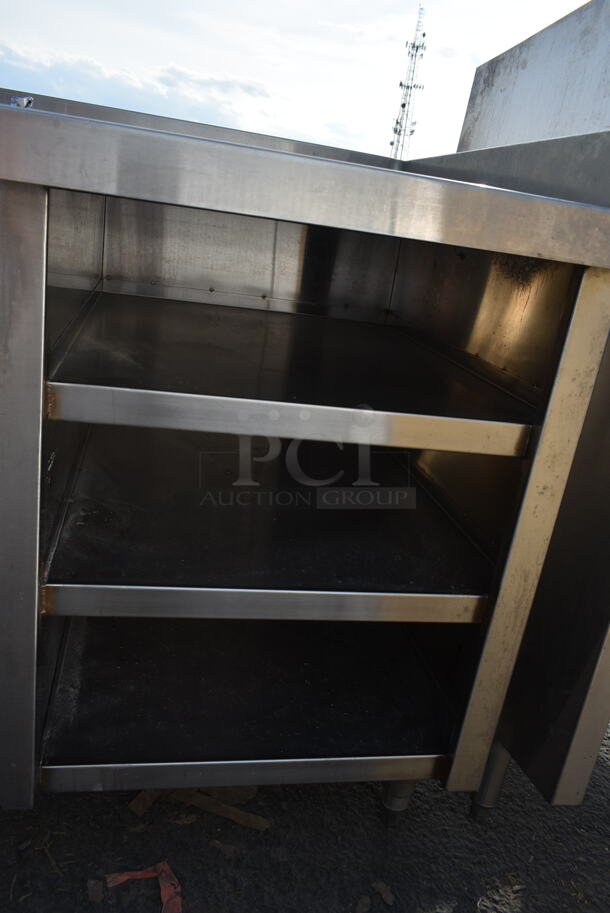 Stainless Steel Counter w/ Sink Bay, Faucet, Handles and Under Shelves.  - Image 4 of 4