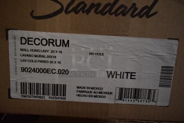 BRAND NEW SCRATCH AND DENT! American Standard Decorum 9024000EC.020 20" x 18 1/4" White Vitreous China Single Bowl Wall-Mount Lavatory with EverClean - Image 3 of 3