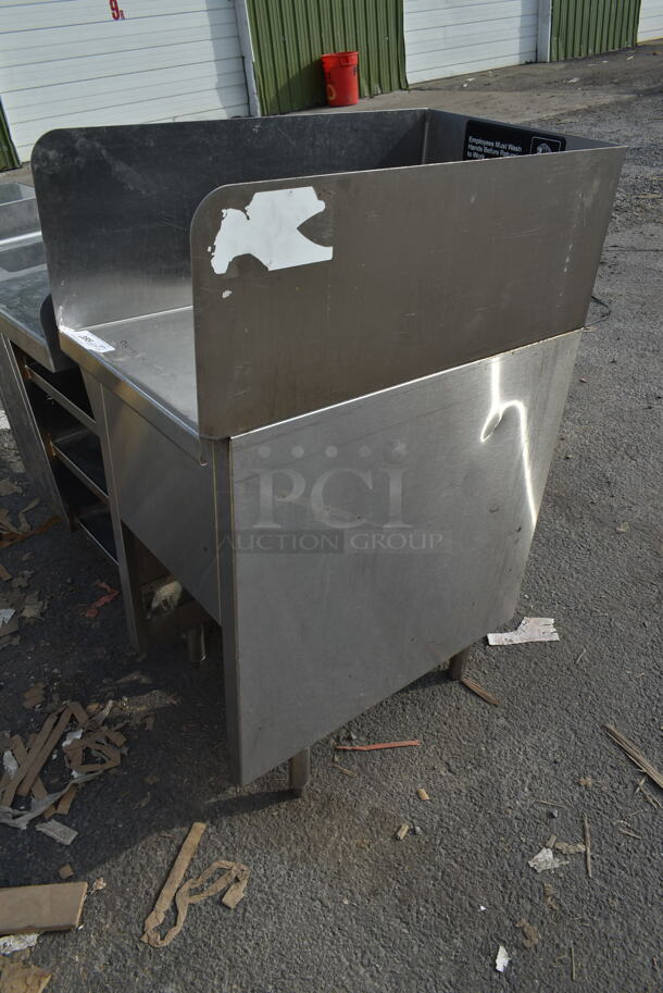 Stainless Steel Single Sink w/ Faucet, Handles and Side Splash Guards.  - Image 3 of 3