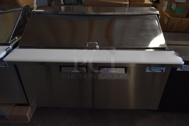 BRAND NEW SCRATCH AND DENT! 2023 Avantco 178APT60MHC Stainless Steel Commercial Sandwich Salad Prep Table Bain Marie Mega Top. 115 Volts, 1 Phase. Tested and Working! - Image 2 of 7
