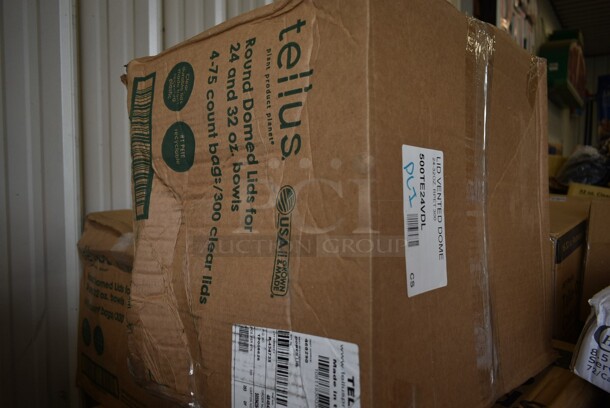 PALLET LOT of 28 BRAND NEW! Boxes Including 5001RT70010B Lavex Premium 10" White Aircell TAD Hardwound Paper Towel Roll, 700 Feet / Roll - 6/Case, 795PTOBK1 Choice 4 5/8" x 3 1/2" x 2 1/2" Black Microwavable Folded Paper #1 Take-Out Container - 450/Case, Take Out Container Lids,  15080L-BK  Super Bowl Plus 80 oz. Black Square PET Plastic Bowl - 50/Case, 245954CB Baker's Mark 9" x 5" x 4" White Bakery Box - 250/Bundle, 80824SV Tablecraft 24SV 24 oz. INVERTAtop Dualway First In First Out "FIFO" Squeeze Bottle - 3/Pack, 
760IB85W Lavex 5 lb. White Disposable Paper Ice Bucket - 150/Case. 28 Times Your Bid! - Image 11 of 12