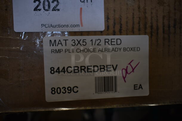 BRAND NEW SCRATCH AND DENT! Choice 3' x 5' Red Rubber Grease-Resistant Anti-Fatigue Floor Mat with Beveled Edge - 1/2" Thick - Image 3 of 3