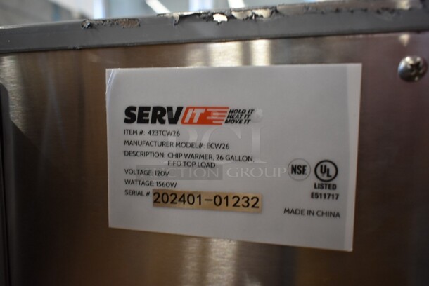 BRAND NEW SCRATCH AND DENT! 2024 ServIt 423TCW26 Stainless Steel Commercial 26 Gallon First-In First-Out Chip Warmer / Merchandiser. 120 Volts, 1 Phase. Tested and Working! - Image 7 of 7