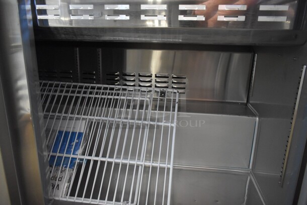 BRAND NEW SCRATCH AND DENT! 2023 Avantco 178SSPT60MHC Stainless Steel Commercial Sandwich Salad Prep Table Bain Marie Mega Top on Commercial Casters. 115 Volts, 1 Phase. Tested and Working! - Image 6 of 8