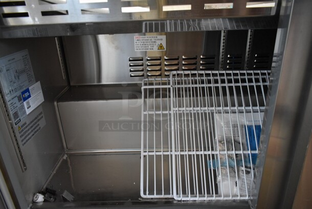 BRAND NEW SCRATCH AND DENT! 2023 Avantco 178SSPT60MHC Stainless Steel Commercial Sandwich Salad Prep Table Bain Marie Mega Top on Commercial Casters. 115 Volts, 1 Phase. Tested and Working! - Image 7 of 8