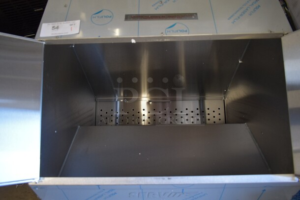 BRAND NEW SCRATCH AND DENT! 2023 ServIt 423TCW26 Stainless Steel Commercial 26 Gallon First-In First-Out Chip Warmer / Merchandiser. 120 Volts, 1 Phase. One Leg Needs Reattached. Tested and Working! - Image 3 of 7