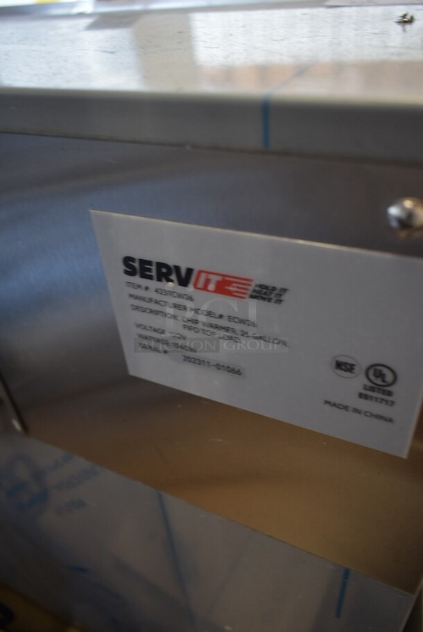 BRAND NEW SCRATCH AND DENT! 2023 ServIt 423TCW26 Stainless Steel Commercial 26 Gallon First-In First-Out Chip Warmer / Merchandiser. 120 Volts, 1 Phase. One Leg Needs Reattached. Tested and Working! - Image 7 of 7