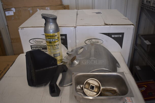 ALL ONE MONEY! Tier Lot of Various Items Including Poly Bin, Drip Tray, Legs, and Check In Sign - Image 3 of 10