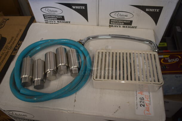 ALL ONE MONEY! Tier Lot of Various Items Including Poly Bin, Drip Tray, Legs, and Check In Sign - Image 4 of 10