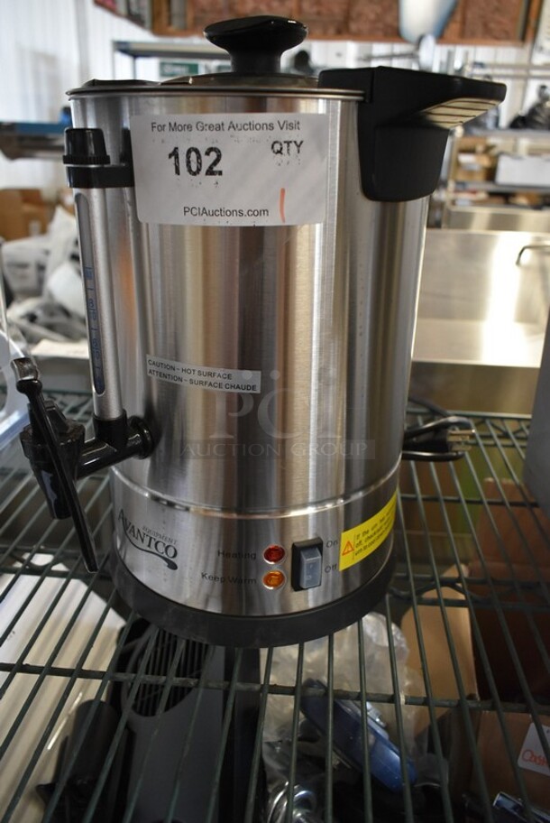 BRAND NEW SCRATCH AND DENT! Avantco 177CU30CETL 30 Cup (150 oz.) Double Wall Stainless Steel Coffee Urn / Coffee Percolator. 110-120 Volts, 1 Phase.  - Image 3 of 5