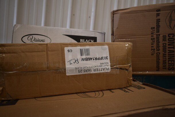 PALLET LOT of 43 BRAND NEW! Boxes Including 303FPR146BW Acopa 14" x 6 1/4" Rectangular Bright White Porcelain Flat Plate - 6/Case, 130HBKCUTTW Visions Individually Wrapped Black Heavy Weight Plastic Teaspoon - 1000/Case, 59204736 Amana HV/LV Board for SWA Series, 2 Box 795KFTL2PE Choice 2 oz. Round PET Take-Out Lid - 1000/Case, Lavex Multi Fold Towels, 2 Box 129MCR32B  ChoiceHD 8 oz. Microwavable Translucent Plastic Deli Container and Lid Combo Pack - 240/Case, 129MCS28B Choice 28 oz. Black Rectangular Microwavable Heavy Weight Container with Lid 8 3/4" x 6 1/4" x 1 3/4" - 150/Case, 6 Box 1306315STD Choice 6" x 3" x 15" 0.68 Mil Standard-Duty Plastic Food Bag - 1000/Box, Bakery Tissue, 2 Box 130APPFRK5GD Visions 5" Gold Plastic Tasting Fork - 400/Box, 2 Box 795KFTL2PE Choice 2 oz. Round PET Take-Out Lid - 1000/Case, 5008RIPKRFT EcoChoice 8 oz. Squat Double Wall Kraft Compostable Paper Hot Cup - 500/Case, 128HD8COMBO ChoiceHD 8 oz. Microwavable Translucent Plastic Deli Container and Lid Combo Pack - 240/Case.
43 Times Your Bid! - Image 3 of 12
