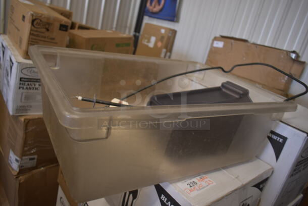ALL ONE MONEY! Tier Lot of Various Items Including Poly Bin, Drip Tray, Legs, and Check In Sign - Image 7 of 10