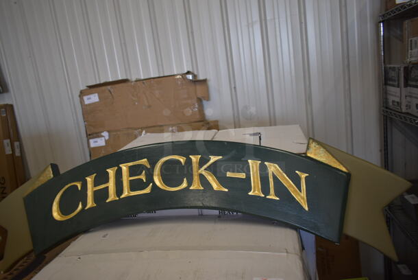 ALL ONE MONEY! Tier Lot of Various Items Including Poly Bin, Drip Tray, Legs, and Check In Sign - Image 10 of 10