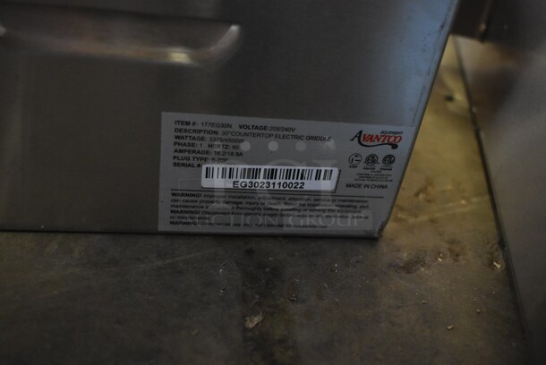 BRAND NEW SCRATCH AND DENT! 2023 Avantco 177EG30N Stainless Steel Commercial Countertop Electric Powered Flat Top Griddle. Does Not Have Legs. 208/240 Volts, 1 Phase. - Image 5 of 5