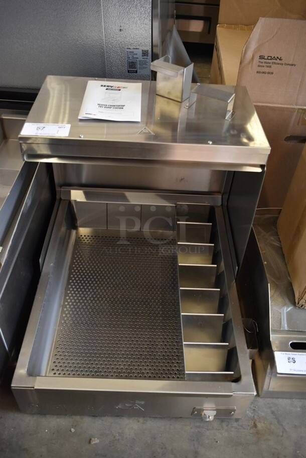 BRAND NEW SCRATCH AND DENT! 2023 ServIt FFDS22 22" Stainless Steel Commercial Countertop Fry Dump Holding Station. 120 Volts, 1 Phase. Tested and Working! - Image 2 of 8