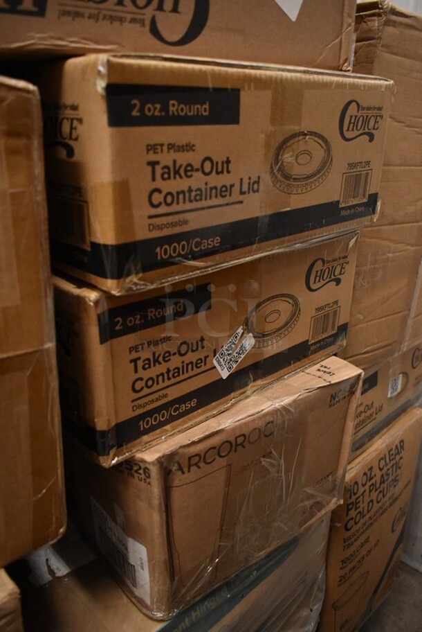 PALLET LOT of 43 BRAND NEW! Boxes Including 303FPR146BW Acopa 14" x 6 1/4" Rectangular Bright White Porcelain Flat Plate - 6/Case, 130HBKCUTTW Visions Individually Wrapped Black Heavy Weight Plastic Teaspoon - 1000/Case, 59204736 Amana HV/LV Board for SWA Series, 2 Box 795KFTL2PE Choice 2 oz. Round PET Take-Out Lid - 1000/Case, Lavex Multi Fold Towels, 2 Box 129MCR32B  ChoiceHD 8 oz. Microwavable Translucent Plastic Deli Container and Lid Combo Pack - 240/Case, 129MCS28B Choice 28 oz. Black Rectangular Microwavable Heavy Weight Container with Lid 8 3/4" x 6 1/4" x 1 3/4" - 150/Case, 6 Box 1306315STD Choice 6" x 3" x 15" 0.68 Mil Standard-Duty Plastic Food Bag - 1000/Box, Bakery Tissue, 2 Box 130APPFRK5GD Visions 5" Gold Plastic Tasting Fork - 400/Box, 2 Box 795KFTL2PE Choice 2 oz. Round PET Take-Out Lid - 1000/Case, 5008RIPKRFT EcoChoice 8 oz. Squat Double Wall Kraft Compostable Paper Hot Cup - 500/Case, 128HD8COMBO ChoiceHD 8 oz. Microwavable Translucent Plastic Deli Container and Lid Combo Pack - 240/Case.
43 Times Your Bid! - Image 12 of 12