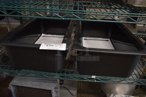 2 Carlisle CM1100 Black Poly Coldmaster Insulated Drop In Bins. 2 Times Your Bid!