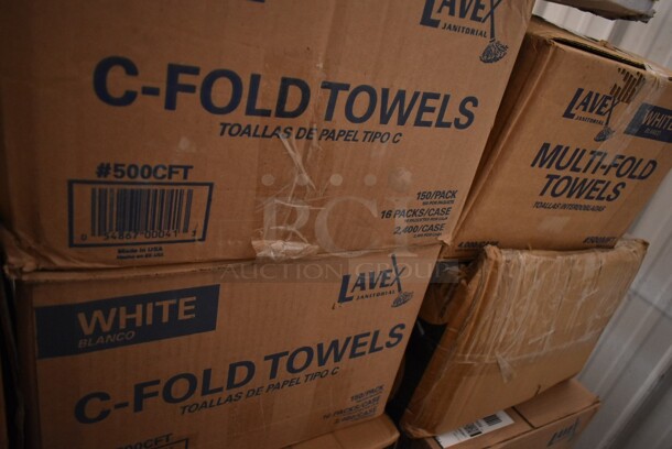 PALLET LOT of 36 BRAND NEW! Boxes Including 7 Box 795KFTL2PE Choice 2 oz. Round PET Take-Out Lid - 1000/Case, 129MCS16B Choice 16 oz. Black 8" x 5 1/4" x 1 1/2" Rectangular Microwavable Heavy Weight Container with Lid - 150/Case, 128HDLDBULK ChoiceHD Microwavable Translucent Plastic Deli Container Lid - 480/Case, 2 Box 5002CPTE Lavex 2-Ply White Center Pull Economy Paper Towel 510' Roll - 6/Case, 500MFTN Lavex Natural Brown Kraft M-Fold (Multifold) Towel - 4000/Case, 2 Box S6SW Spoons, CHoice #4 Paper Food Containers, 612SL65LARGE ChoiceHD Smoothwall Silver Large Oblong Foil Entree / Take-Out Pan with Dome Lid 65.6 oz. - 50/Case, 2 Box 500CFT Lavex White C-Fold Standard Weight Towel - 2400/Case, 5001BNAP Choice 1-Ply White Beverage / Cocktail Napkin - 4000/Case. 36 Times Your Bid! - Image 11 of 12