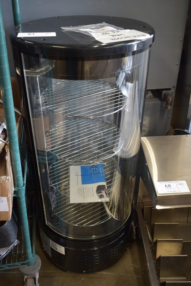 BRAND NEW SCRATCH AND DENT! Avantco 360CRR2HCB Black Countertop Rotating Refrigerated Cake Display Merchandiser. 110-120 Volts, 1 Phase. Tested and Powers On But Does Not Get Cold
 - Image 2 of 7