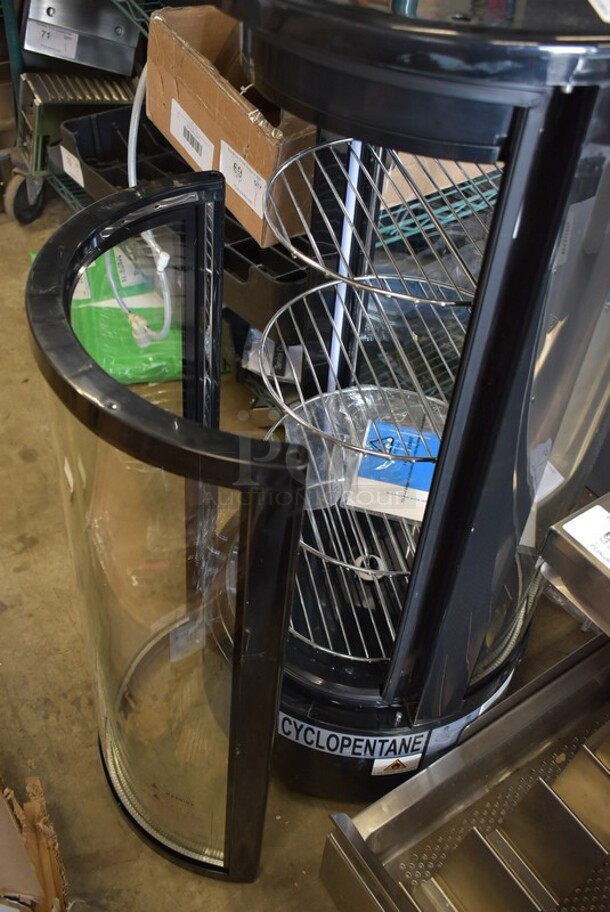 BRAND NEW SCRATCH AND DENT! Avantco 360CRR2HCB Black Countertop Rotating Refrigerated Cake Display Merchandiser. 110-120 Volts, 1 Phase. Tested and Powers On But Does Not Get Cold
 - Image 4 of 7