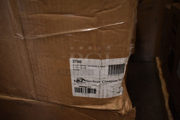 PALLET LOT of 32 BRAND NEW! Boxes Including 2 Box 130HCUTFWR Visions Individually Wrapped White Heavy Weight Plastic Fork - 1000/Case, 2 Box 795KFTL2PE Choice 2 oz. Round PET Take-Out Lid - 1000/Case, Tork 19212 Windshield Paper Towel, 3493030ANT Antique 30"x30" Tabletop, 522ETSG2424 Steelton 24" x 24" 18 Gauge 430 Stainless Steel Work Table with Undershelf, Southern Champion 2790 4 Cup Kraft Pop-Up 44 oz. Drink Carrier - 250/Case, 2 Box 130HCUTFWR Visions Individually Wrapped White Heavy Weight Plastic Fork - 1000/Case, 346MEDCUP1Z Choice 1 oz. Disposable Polypropylene Graduated Medicine Cup - 5000/Case, 3 Box 795KFTL2PE Choice 2 oz. Round PET Take-Out Lid - 1000/Case, 427FCRVINWHT Lancaster Table & Seating White Resin Folding Chair with Vinyl Seat, 433QLINER Baker's Mark Full Size Quilon® Coated Parchment Paper Bun / Sheet Pan Liner Sheet 16" x 24" - 1000/Case, 500MFTN Lavex Natural Brown Kraft M-Fold (Multifold) Towel - 4000/Case, 750FW815DJ Waterloo Wall-Mounted Faucet with 8" Centers and 15" Double-Jointed Swing Spout, 600SPL2028LR Regency 15" High Stainless Steel Three-Sided Splash for 28" x 20" Mop Sink, 395RP10C EcoChoice Compostable Sugarcane / Bagasse 10" Plate 3 Compartment - 500/Case, 5008RIPKRFT EcoChoice 8 oz. Squat Double Wall Kraft Compostable Paper Hot Cup - 500/Case. 32 Times Your Bid! - Image 5 of 12