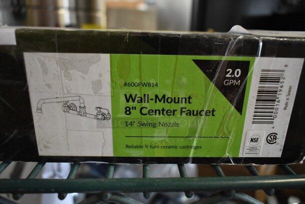 BRAND NEW SCRATCH AND DENT! Regency 600FW814 Wall Mount Faucet with 8" Centers and 14" Swing Spout - Image 3 of 4