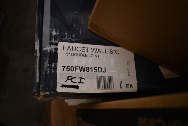 PALLET LOT of 32 BRAND NEW! Boxes Including 2 Box 130HCUTFWR Visions Individually Wrapped White Heavy Weight Plastic Fork - 1000/Case, 2 Box 795KFTL2PE Choice 2 oz. Round PET Take-Out Lid - 1000/Case, Tork 19212 Windshield Paper Towel, 3493030ANT Antique 30"x30" Tabletop, 522ETSG2424 Steelton 24" x 24" 18 Gauge 430 Stainless Steel Work Table with Undershelf, Southern Champion 2790 4 Cup Kraft Pop-Up 44 oz. Drink Carrier - 250/Case, 2 Box 130HCUTFWR Visions Individually Wrapped White Heavy Weight Plastic Fork - 1000/Case, 346MEDCUP1Z Choice 1 oz. Disposable Polypropylene Graduated Medicine Cup - 5000/Case, 3 Box 795KFTL2PE Choice 2 oz. Round PET Take-Out Lid - 1000/Case, 427FCRVINWHT Lancaster Table & Seating White Resin Folding Chair with Vinyl Seat, 433QLINER Baker's Mark Full Size Quilon® Coated Parchment Paper Bun / Sheet Pan Liner Sheet 16" x 24" - 1000/Case, 500MFTN Lavex Natural Brown Kraft M-Fold (Multifold) Towel - 4000/Case, 750FW815DJ Waterloo Wall-Mounted Faucet with 8" Centers and 15" Double-Jointed Swing Spout, 600SPL2028LR Regency 15" High Stainless Steel Three-Sided Splash for 28" x 20" Mop Sink, 395RP10C EcoChoice Compostable Sugarcane / Bagasse 10" Plate 3 Compartment - 500/Case, 5008RIPKRFT EcoChoice 8 oz. Squat Double Wall Kraft Compostable Paper Hot Cup - 500/Case. 32 Times Your Bid! - Image 10 of 12