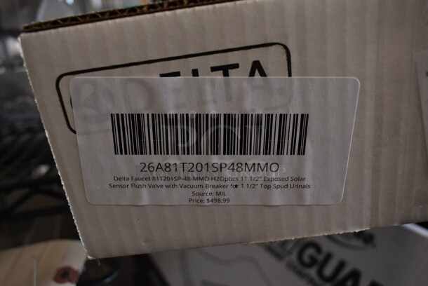 BRAND NEW SCRATCH AND DENT! Delta 81T201SP-48-MMO H2Optics 11 1/2" Exposed Solar Sensor Flush Valve with Vacuum Breaker for 1 1/2" Top Spud Urinals - Image 4 of 5