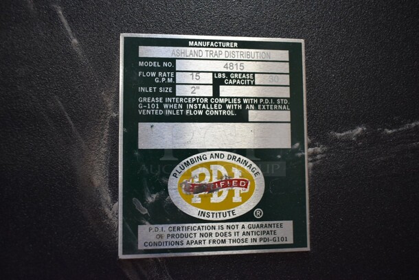 BRAND NEW SCRATCH AND DENT! Ashland PolyTrap 4815 30 lb. Grease Trap with Threaded Connections - Image 4 of 5