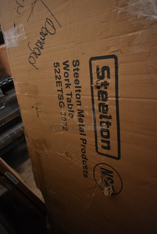 BRAND NEW SCRATCH AND DENT! Steelton 522ETSG3072 30" x 72" 18 Gauge 430 Stainless Steel Work Table with Undershelf - Image 2 of 3
