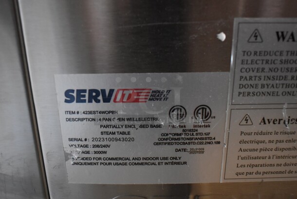BRAND NEW SCRATCH AND DENT! ServIt 423EST4WOPBH Four Pan Open Well Electric Steam Table with Partially Enclosed Base. 208/240 Volts. - Image 7 of 7