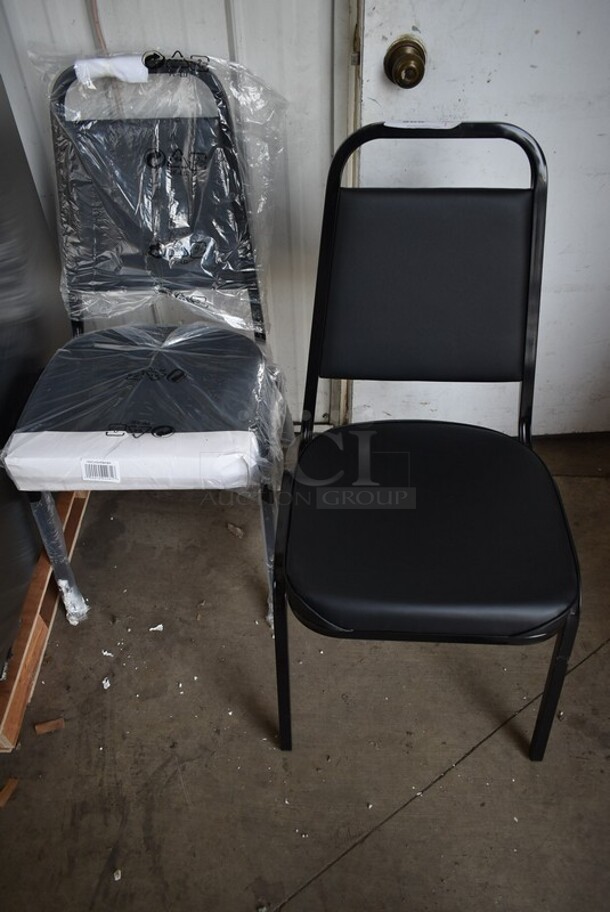 2 BRAND NEW SCRATCH AND DENT! Lancaster Table & Seating 164CHAIRBKBK Black Stackable Chair with 2" Padded Seat. 2 Times Your Bid! - Image 2 of 5