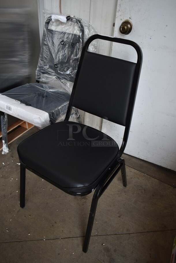 2 BRAND NEW SCRATCH AND DENT! Lancaster Table & Seating 164CHAIRBKBK Black Stackable Chair with 2" Padded Seat. 2 Times Your Bid! - Image 3 of 5
