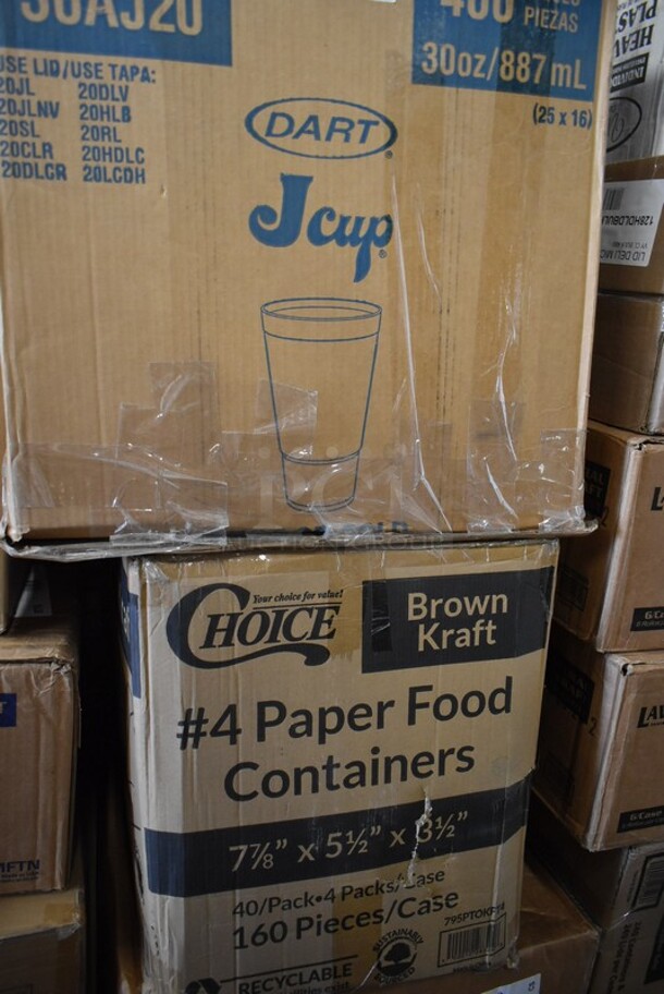 PALLET LOT of 28 BRAND NEW IN BOX! Boxes Including 130HBKCUTFW Visions Individually Wrapped Black Heavy Weight Plastic Fork - 1000/Case, 259FLTFP70 Fryclone Fryer Oil Particle Filter for Fryclone 70 lb. Oil Filter Systems - 100/Box, 
76A7075100002 Colony Pro 1.2 GPM Deck-Mount Lavatory Faucet with Single Lever Control and Metal Pop-Up Drain, 485RPS1M Choice Pizza Box Stack / Pizza Saver - 1000/Case, 500MFTN Lavex Natural Brown Kraft M-Fold (Multifold) Towel - 4000/Case, Tuxton China GGC-023 Platter, 2 Box Tuxton GGO-652 TuxTrendz Artisan Geode Olive 12" x 9 3/4" China Ellipse Plate - 12/Case, 129MCR24B Choice 24 oz. Black Round Microwavable Heavy Weight Container with Lid 7 1/4" - 150/Case, 128HDLDBULK ChoiceHD Microwavable Translucent Plastic Deli Container Lid - 480/Case, 795PTOKFT4 Choice Kraft Microwavable Folded Paper #4 Take-Out Container 7 7/8" x 5 1/2" x 3 1/2" - 160/Case, Dart J Cup 30 oz Cups, Henny Penny 15716 Breading Lug, 128HD12COMBO ChoiceHD 12 oz. Microwavable Translucent Plastic Deli Container and Lid Combo Pack - 240/Case, 128HD8BULK Choice 24 oz. Black Round Microwavable Heavy Weight Container with Lid 7 1/4" - 150/Case, 2 Box 5001RT1000N Lavex 8" Natural Kraft Hardwound Paper Towel, 1000 Feet / Roll - 6/Case, 130HBKCUTFW Visions Individually Wrapped Black Heavy Weight Plastic Fork - 1000/Case, 2 Box Tuxton GGE-023 TuxTrendz Artisan Geode Azure 13 1/4" x 11" China Platter - 12/Case, Noble 394365L Noble Products Powder-Free Disposable Vinyl Gloves for Foodservice - 1000/Case, 612POB225LB Choice Oblong Clear Plastic Dome Lid for 2.25 lb. & 1.5 lb. Shallow Foil Take-Out Container - 500/Case.
28 Times Your Bid! - Image 8 of 12