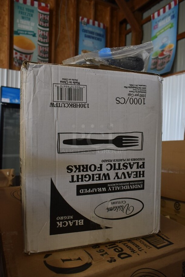 PALLET LOT of 28 BRAND NEW IN BOX! Boxes Including 130HBKCUTFW Visions Individually Wrapped Black Heavy Weight Plastic Fork - 1000/Case, 259FLTFP70 Fryclone Fryer Oil Particle Filter for Fryclone 70 lb. Oil Filter Systems - 100/Box, 
76A7075100002 Colony Pro 1.2 GPM Deck-Mount Lavatory Faucet with Single Lever Control and Metal Pop-Up Drain, 485RPS1M Choice Pizza Box Stack / Pizza Saver - 1000/Case, 500MFTN Lavex Natural Brown Kraft M-Fold (Multifold) Towel - 4000/Case, Tuxton China GGC-023 Platter, 2 Box Tuxton GGO-652 TuxTrendz Artisan Geode Olive 12" x 9 3/4" China Ellipse Plate - 12/Case, 129MCR24B Choice 24 oz. Black Round Microwavable Heavy Weight Container with Lid 7 1/4" - 150/Case, 128HDLDBULK ChoiceHD Microwavable Translucent Plastic Deli Container Lid - 480/Case, 795PTOKFT4 Choice Kraft Microwavable Folded Paper #4 Take-Out Container 7 7/8" x 5 1/2" x 3 1/2" - 160/Case, Dart J Cup 30 oz Cups, Henny Penny 15716 Breading Lug, 128HD12COMBO ChoiceHD 12 oz. Microwavable Translucent Plastic Deli Container and Lid Combo Pack - 240/Case, 128HD8BULK Choice 24 oz. Black Round Microwavable Heavy Weight Container with Lid 7 1/4" - 150/Case, 2 Box 5001RT1000N Lavex 8" Natural Kraft Hardwound Paper Towel, 1000 Feet / Roll - 6/Case, 130HBKCUTFW Visions Individually Wrapped Black Heavy Weight Plastic Fork - 1000/Case, 2 Box Tuxton GGE-023 TuxTrendz Artisan Geode Azure 13 1/4" x 11" China Platter - 12/Case, Noble 394365L Noble Products Powder-Free Disposable Vinyl Gloves for Foodservice - 1000/Case, 612POB225LB Choice Oblong Clear Plastic Dome Lid for 2.25 lb. & 1.5 lb. Shallow Foil Take-Out Container - 500/Case.
28 Times Your Bid! - Image 12 of 12