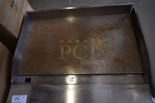 American Range Stainless Steel Commercial Countertop Natural Gas Powered Flat Top Griddle.  - Image 3 of 6